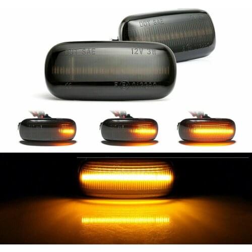 2PCS Smoke Lens Amber Dynamic LED Sequential Side Marker For Audi A2 A3 A4 A6 A8 TT B6 B7 (Please check description for details)