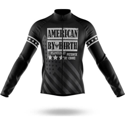 2021 American By Birth Mens Cycling Jersey Long Sleeve Clothing Race Road Bike Shirts Bicycle Tops MTB Uniform Maillot