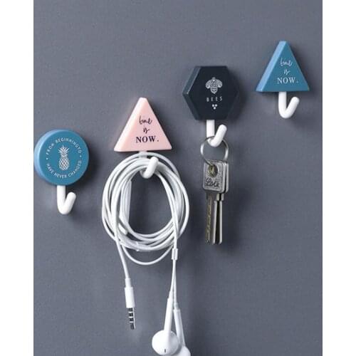 3Pcs/lot Plastic Adhesive Hook Wall Sticky Mount Hanger Rack Self Adhesive Wall Door Back Hooks Bathroom Kitchen Towel Rack