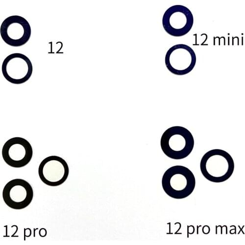 50pcs For Iphone 11 12 Pro Max Mini Back Rear Camera Glass Lens with Sticker Glue Replacement