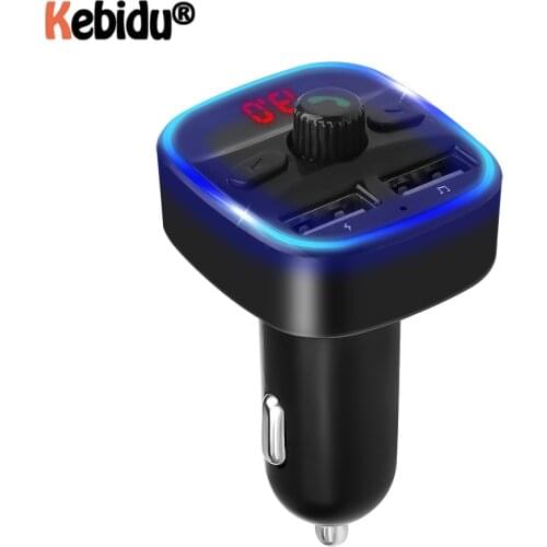Car USB bluetooth luminous player answering device hands-free MP3 player with 2.1A dual USB car charger FM modulator transmitter