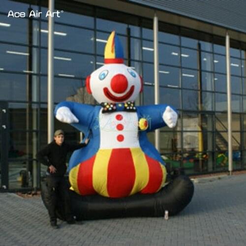 Eye catcher decoration cartoon mascot inflatable clown,clown with standing base and red nose for sale