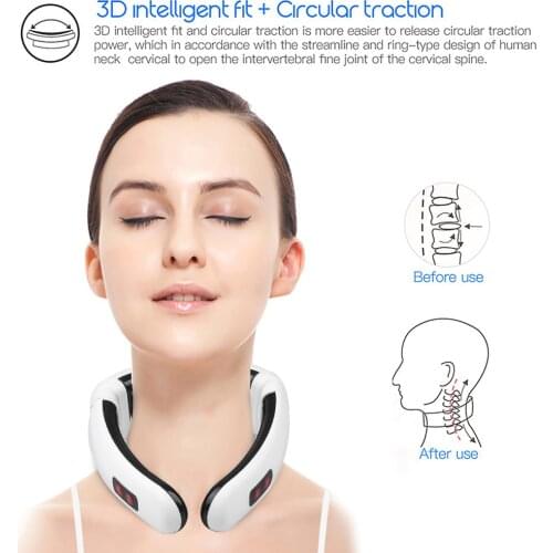 Electric Neck Massager Pulse Back Neck massage Power Control Far Infrared Heating Pain Relief Cervical Physiotherapy relaxation