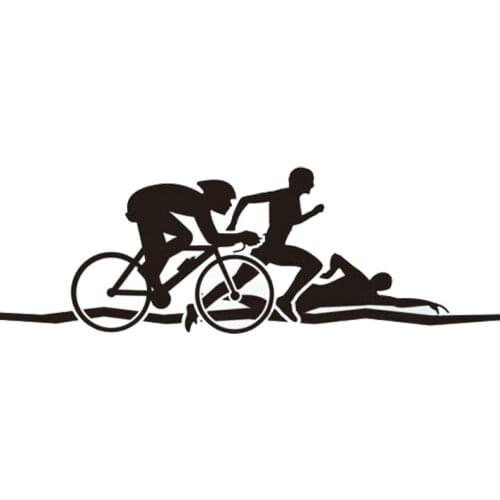 18.9*6.4CM Personalized Triathlon Race Car Stickers Exercise Bike Personality Vinyl Decals Suitcase sticker