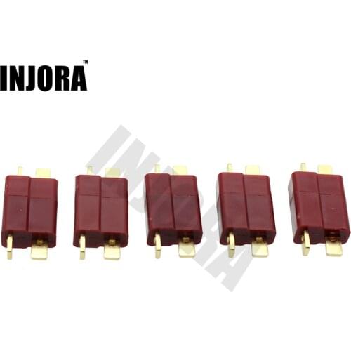 INJORA 10 Pairs T Plug Connectors Male Female for Lipo Battery RC Car Boat Helicopter
