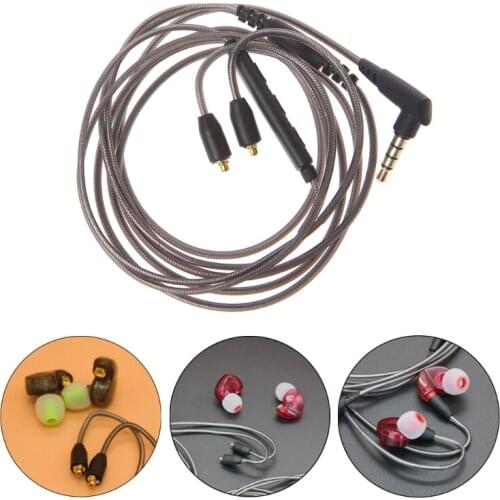 3.5mm Earphone Cable Detachable MMCX Cord With MIC For Shure SE215 SE425 UE900