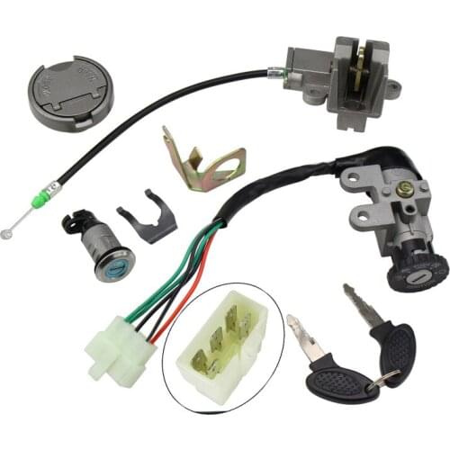 Ignition Key Switch Lock with 5 Wire For Moped Scooter Quad ATV Go Kart Dirt Bike Motorbike Kymco 50 Linhai Motorcycle TS-GY50