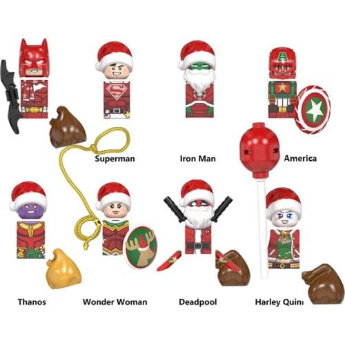 Disney Marvel Building Blocks Anime Figure Iron Man Captain ABS Assembled Building Blocks for Children Christmas Toys Gifts