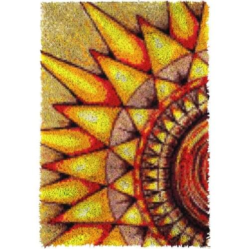 Latch Hook Kits Sun Chunky Yarn Embroidery Crocheting Tapestry Kits Needlework Arts & Crafts DIY Carpet Rug 87*61cm