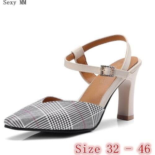 Summer High Heels Women Pumps High Heel Shoes Woman Party Wedding Shoes Kitten Heels Small Plus Size 32 33 -40 41 42 43 44 45 46