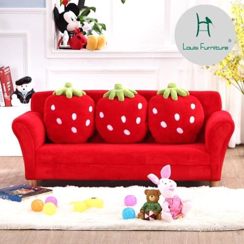 Louis fashion Childrens Sofas room cute cartoon cloth art combination strawberry with pillow kindergarten baby