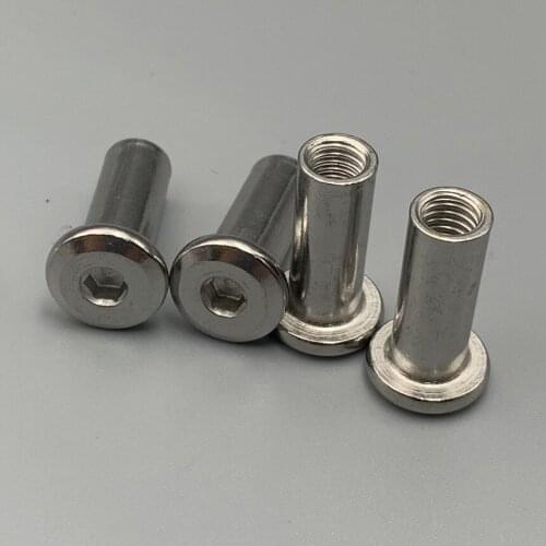 M6 M8*25mm 30mm 40mm 304 Stainless Steel Hypotenuse Flat Head Hex Hexagon Socket Inverted Down Side Furniture Nut