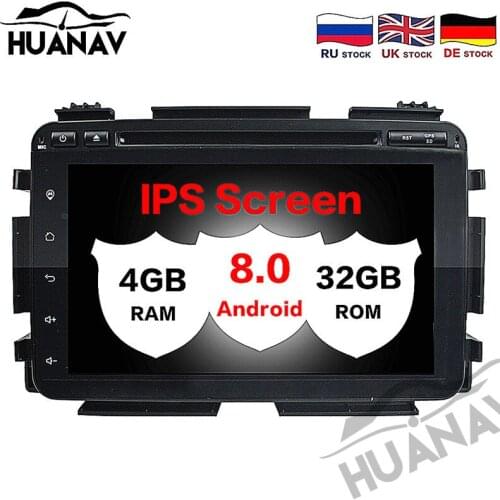 HUANVA Android 8.0 CD DVD Player GPS navigation For Honda HRV VEZEL 2015 multimedia player tape recorder 8-Core navi Audio maps