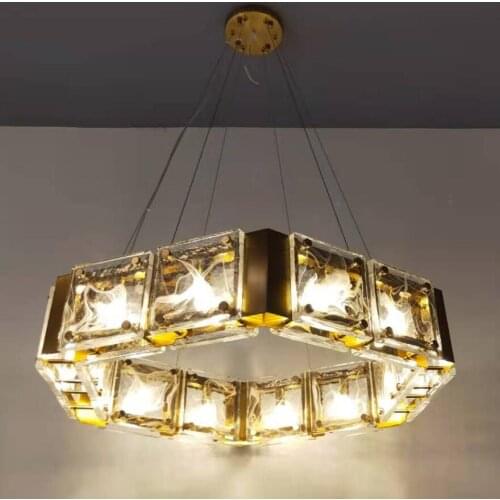 New chandelier living room polygonal crystal decorative lights Luxury villa hotel LED lighting