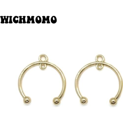 New Fashion 28mm 6pieces/bag Zinc Alloy Gold Porous Connector Charms Linker for DIY Necklace Earring Jewelry Accessories