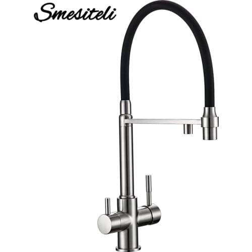 Reverse Osmosis Tri Flow 3-in-1 Faucet 3 Way Water Filter Kitchen Tap In Stainless Steel