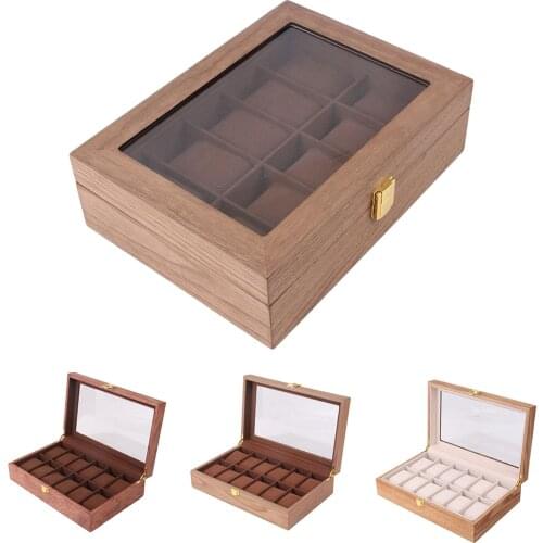 10/12 Slot Portable Wooden Watch Box Display Case Organizer Jewelry Storage