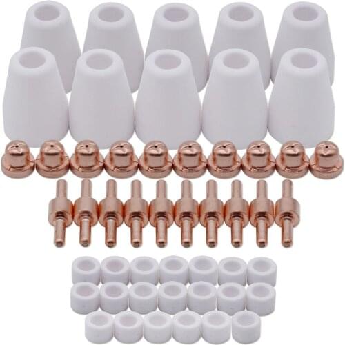 50pcs Plasma Cutting Consumables (Standard) Fit Cut40 50 with Plasma Cutter Torch PT31 WSD-LG40