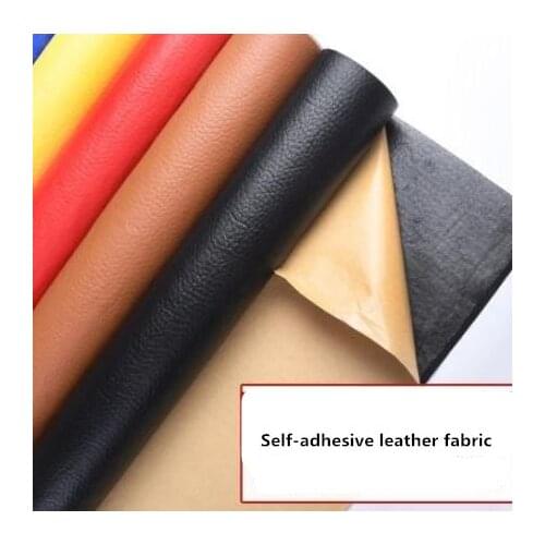 50*138cm Litchi Synthetic Leather PU Leather Fabric self adhesive DIY Bags Sofa Decoration Materials