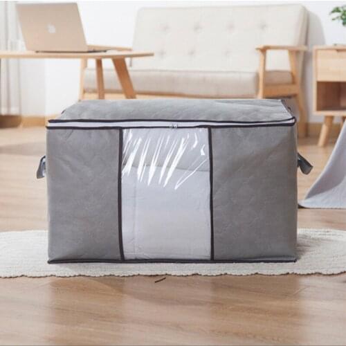 1pcs Folding Storage Bags Non-woven Clothing Quilt Soft Storage Box Travel Luggage Organizer Dampproof Sorting Bag Extra Large