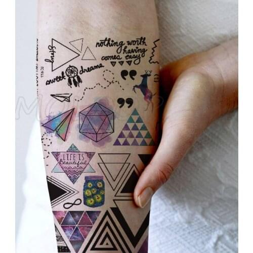 Tattoo sticker symbol triangle elk number arrow magic bottle temporary fake tatto pattern element tatoo for kid girl man woman