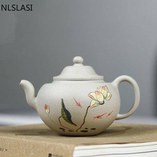 Yixing Traditional Tea pots Purple Clay Teapot Raw ore White Mud Lotus Kettle Chinese Tea Ceremony Boutique Tea set 190ml