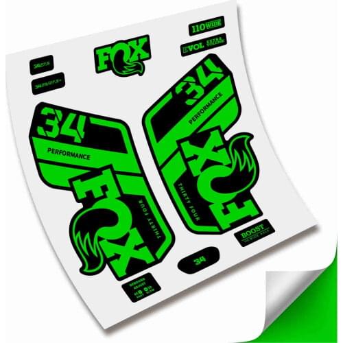 Stickers hairpin FOX PERFORMANCE 34 various colors BIKE cycling BTT MTB BIKE