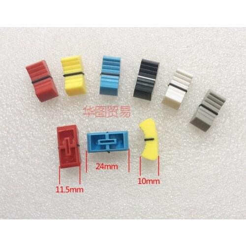 100pcs For Yamaha behringer Soundcraft Mixer Fader Cap / Potentiometer Knob Push Cap / Straight Slide Cap 8MM 24x11x10mm