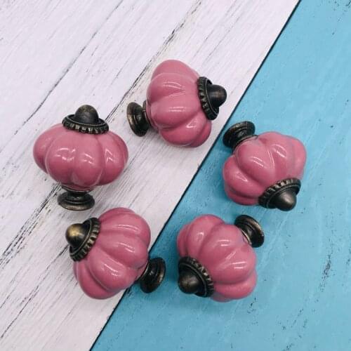 10x Hardware Dresser Knob Drawer Pulls Violet Red Ceramic Kitchen Cabinet Knobs Kids Furniture Decortive Knobs Pull Handles