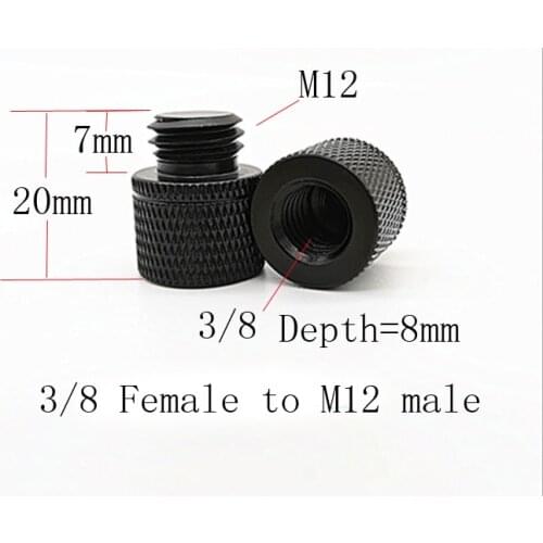 2pcs M12 Male to 1/4" Female or 3/8" Female Screw Adapter 2 Pieces Camera Mount for camera and tripod quick release plate