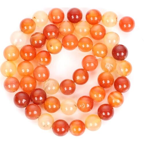 4/6/8/10/12mm Round Orange Agates Natural Stone Beads For Jewelry Making DIY Loose Spacer Beads Charm Bracelet Necklace Handmade