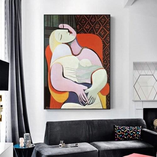 Abstract Famous Art The Dream Picasso Canvas Painting Reproduction on the Wall Art Posters and Prints Picture for Home Decor