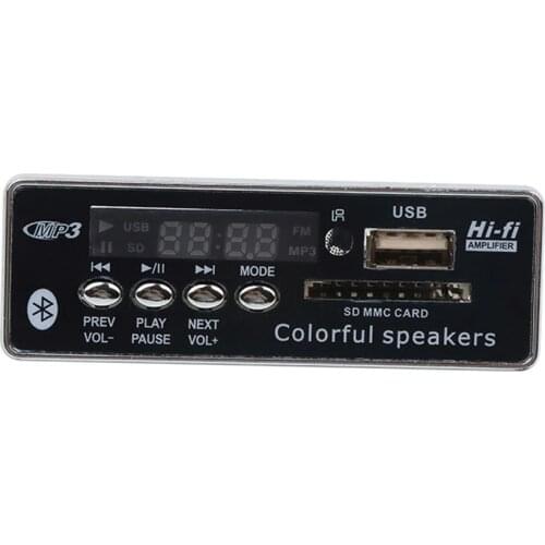 Car Bluetooth MP3 Decoding Board Module Wireless Car USB MP3 Player Integrated Decoder Board Remote/SD Card Slot / USB / FM