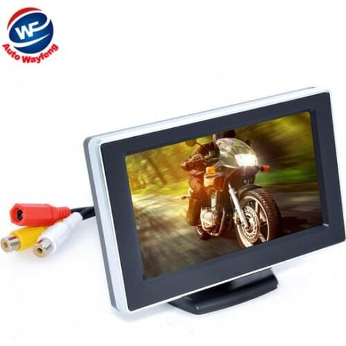 Car 4.3" Digital Color TFT 16:9 LCD Car Reverse Monitor with 2 Bracket holder CCD Rearview Camera DVD VCR Monitor Free Shipping