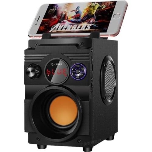 Wireless Bluetooth Speaker With Phone Holder 3D Microphone FM Radio Reciver Antenna AUX TF Card Bass Portable Small Loudspeaker