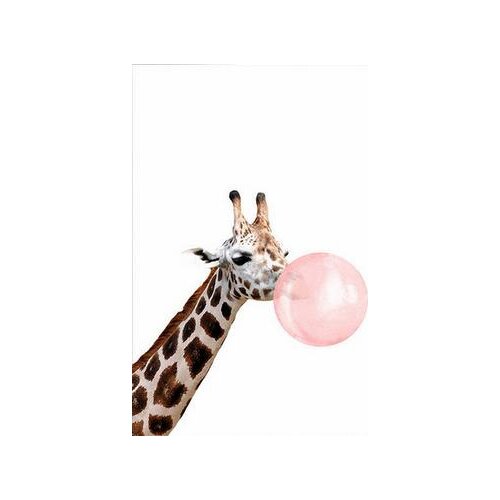More style Pink bubble giraffe children animal Art Film Print Silk Poster Home Wall Decor 24x36inch