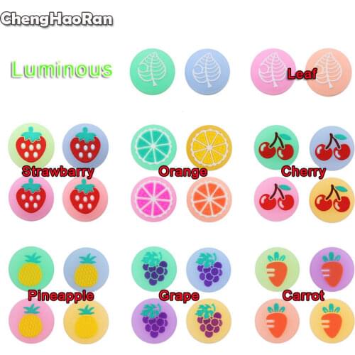 ChengHaoRan 4pcs Fruit Cherry Thumb Grip Cap For Nintendo Switch Lite NS Joy-Con Gamepad Joystick Cover JoyCon Handle Case Shell