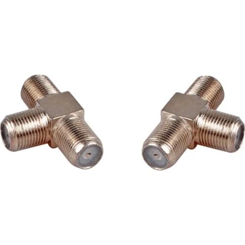 CLCU 10-Pack 3-way F-Type Coax Cable Splitter Combiner Female to 3 Female for Video VCR Antenna TV Cable Satellite,silver