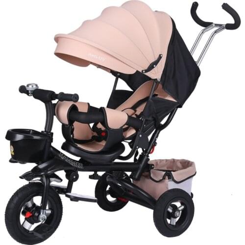 Childrens tricycle folding and lying 1-3-6 years old childrens bicycle baby stroller baby bicycle