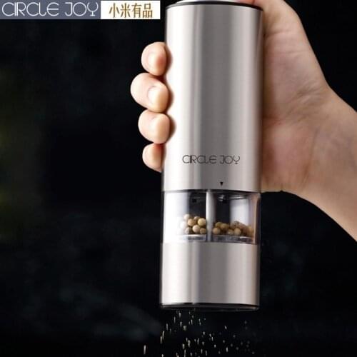 Circle Joy Electric Automatic Mill Pepper and Salt Grinder LED Light 5 Modes Peper Spice Grain Porcelain Grinding Core Mill Kitc