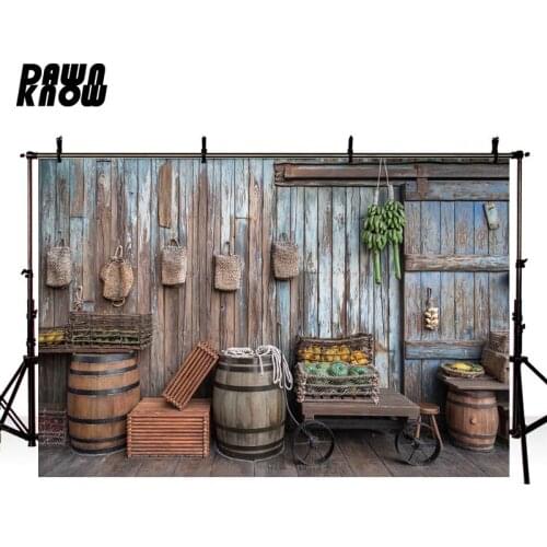 DAWNKNOW Wooden Cask Photography Background Wedding Photocall Wood House Photographic Backdrop Photo Studio Children lv2660