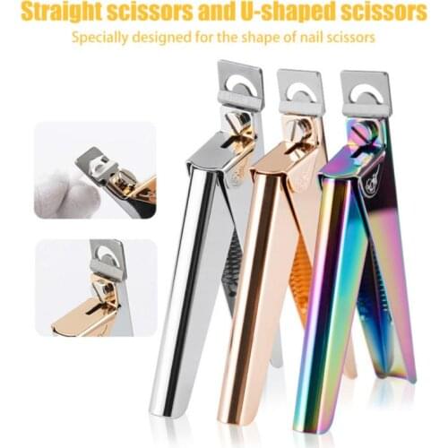 Nail Scissors French U-shaped False Nail Clip Scissors Nail Phototherapy Manicure Clippers Makeup Scissors Nail Art Tools