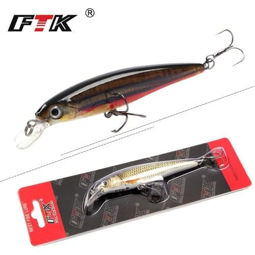 FTK Fishing Lure 12g Hard Bait Floating 3D Eye Wobblers Swimbait Artificial Jig Fishing Tackle Lures For Fishing Crankbaits