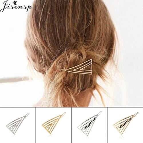 Jisensp 2020 Simple Creative Woman Triangle Hair Clip Pin Metal Geometric Alloy Hairgrip Barrette Girls Everyday Jewelry Gift