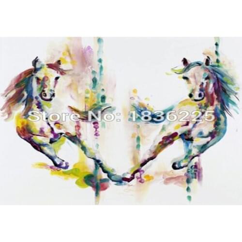 Handmade eight horse oil paintings animals wallpaper white horse canvas oil wall paintings art horse head oil painting