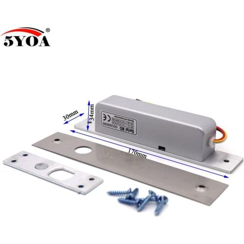 Small High End Door Electric Bolt Mortise Lock for Door Lock Access Control DC 12V Stainless Steel NC Electronic