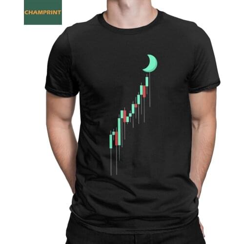 Men T-Shirt Crypto Candle To The MOON Cryptocurrency Casual 100% Cotton Tees Short Sleeve T Shirts O Neck Clothes Printed