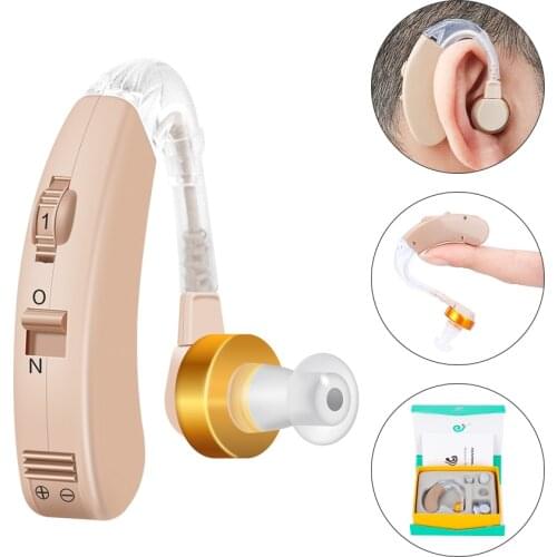 Small Hearing Aids BTE Hearing Aid Ear Listening Device Sound Amplifier Portable Ear Hearing Amplifier Volume Adjustable
