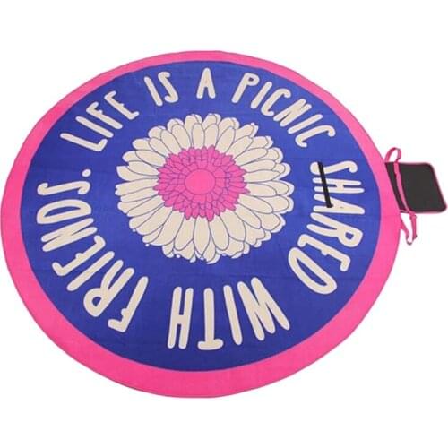 NEW-Beach Mat Stylish Extra Large 79X79Inch Portable Sand Proof Beach Blanket for Beaches Camping,Hiking and Picnic Lotus