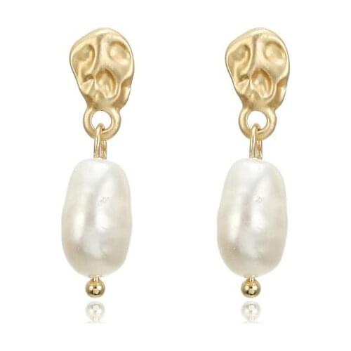 New Arrival Favorite Pearl Earrings Natural Color Genuine Freshwater Pearls Baroque Earring Fine Jewelry Charming Women Gift
